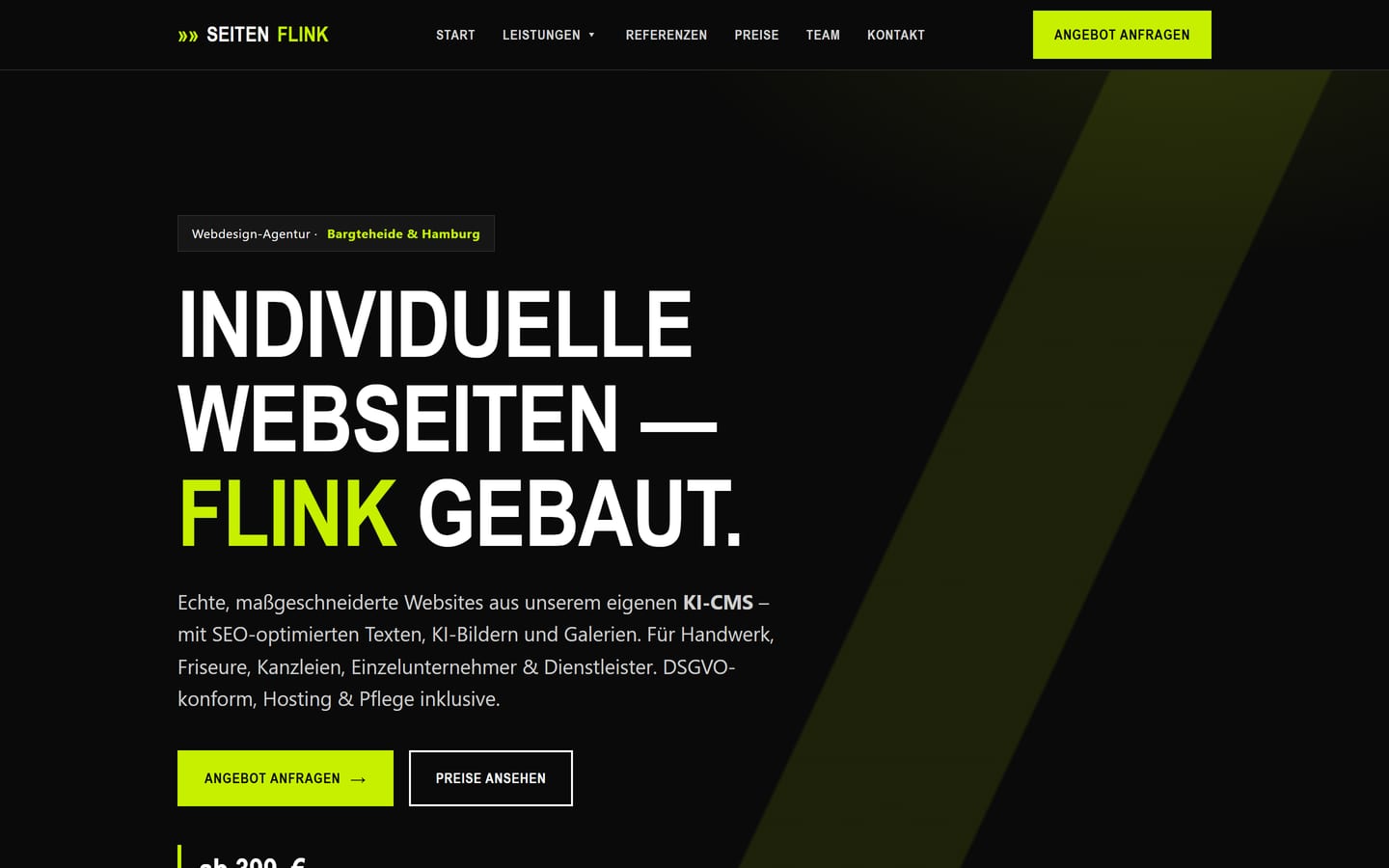 SeitenFlink Referenz – SeitenFlink: unsere eigene Website der Webdesign-Agentur aus Bargteheide